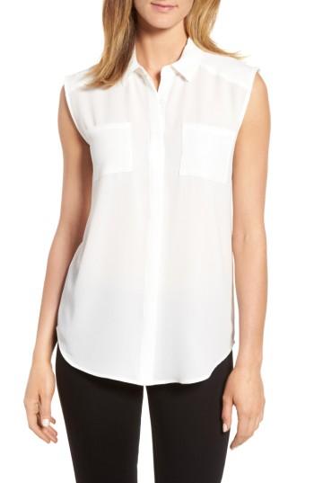 Women's Halogen Crepe Shirt - Ivory