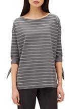 Women's Lafayette 148 New York Catriona Mulberry Stripe Jersey Blouse - Grey