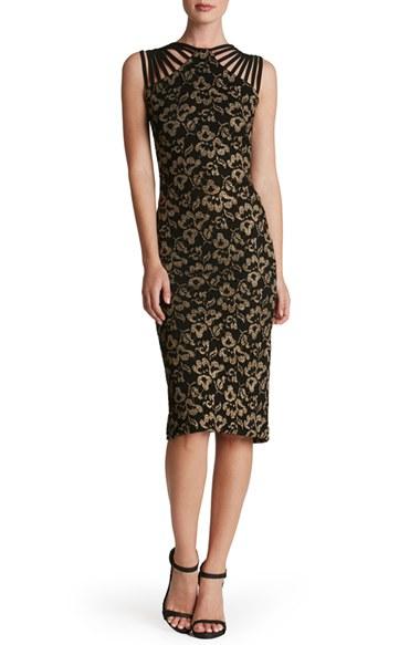 Women's Dress The Population Gwen Strappy Knit Midi Dress