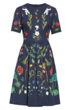Women's Oscar De La Renta Garden Print A-line Dress - Blue