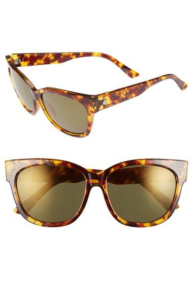 Women's Electric 'danger Cat' 58mm Cat Eye Sunglasses - Spotted Tort/ Grey Gold Chrome
