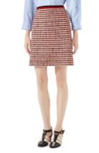 Women's Gucci Stripe Tweed A-line Skirt Us / 36 It - Red