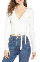 Women's Reformation Petalo Wrap Crop Top - Ivory