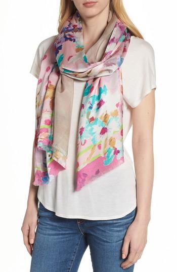 Women's Echo Springtime Double-face Silk Scarf, Size - Pink