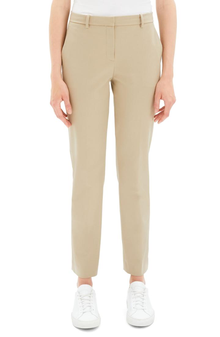 Women's Theory Tailored Straight Leg Trousers - Beige