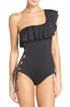Women's Laundry By Shelli Segal One-shoulder One-piece Swimsuit - Black