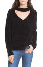 Women's Love By Design Chenille Choker Neck Sweater - Black