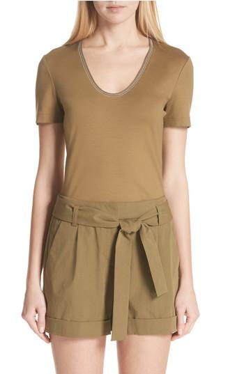 Women's Lafayette 148 New York Grace Chain Trim Top