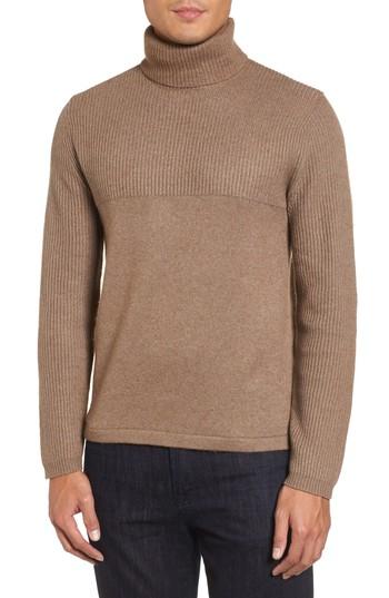 Men's Zachary Prell Mix Stitch Turtleneck Sweater, Size - Beige