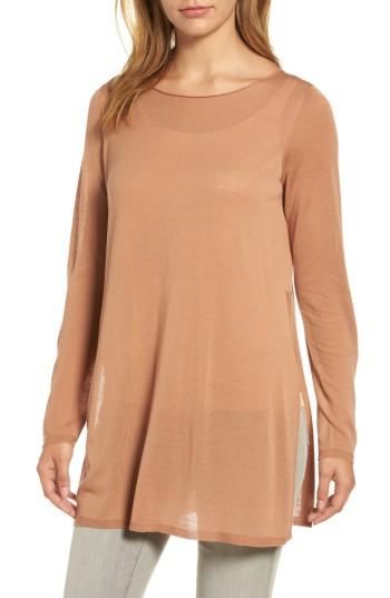 Women's Eileen Fisher Side Slit Tencel Tunic