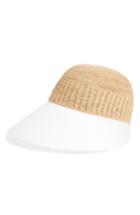 Women's Helen Kaminski Wide Peak Raffia & Cotton Cap -