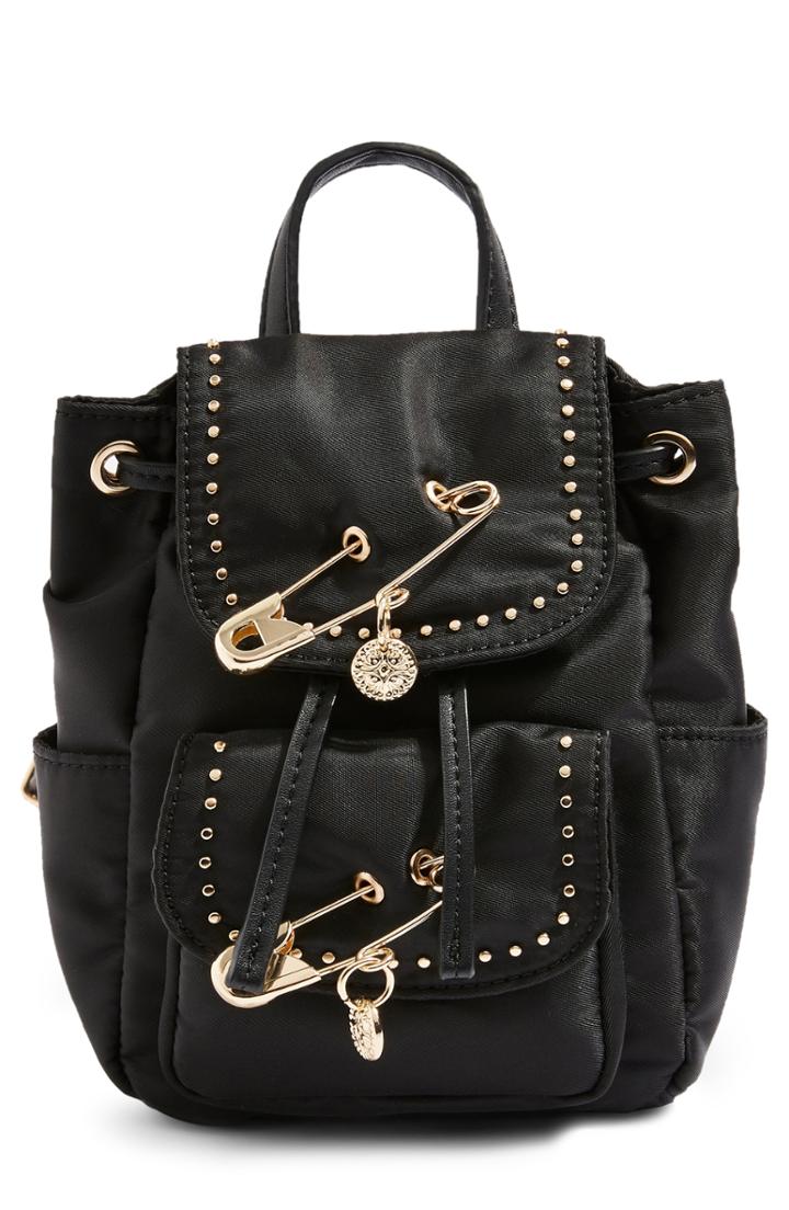 Topshop Pandy Pin Mini Backpack - Black