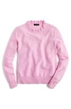 Women's J.crew Ruffle Neck Pullover Sweater - Pink