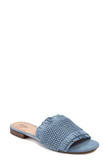 Women's Latigo Sofie Fringed Slide Sandal M - Blue