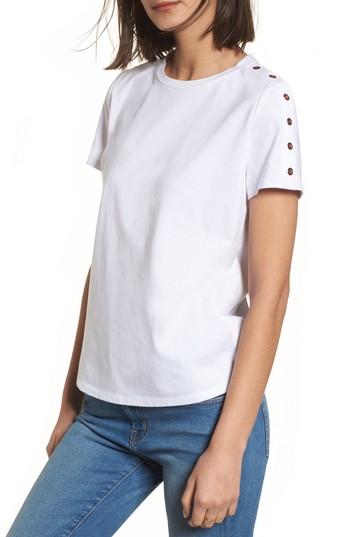 Women's Currently In Love Grommet Detail Tee - White