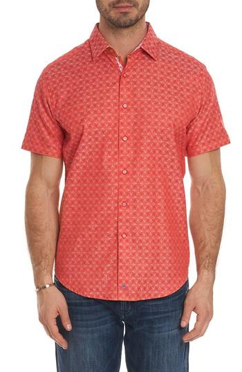 Men's Robert Graham Diamante Classic Fit Sport Shirt - Coral