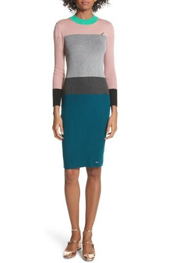 Women's Ted Baker London Colorblock Sweater Dress - Grey