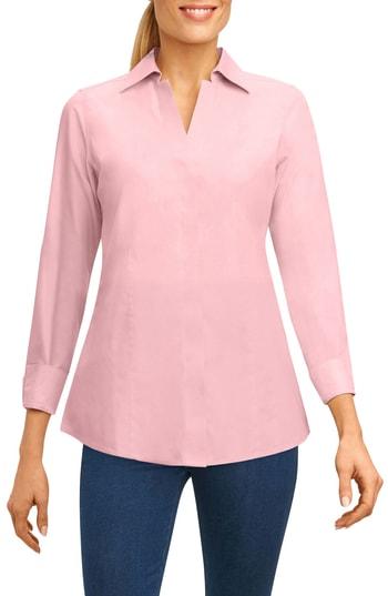 Women's Foxcroft Fitted Non-iron Shirt (similar To 14w) - Blue