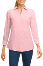Women's Foxcroft Fitted Non-iron Shirt (similar To 14w) - Blue