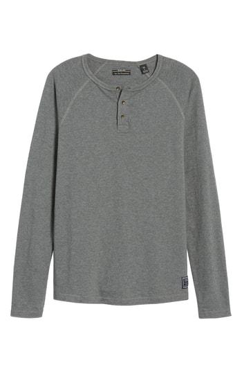 Men's Scotch & Soda Stripe Henley T-shirt, Size - Grey