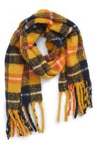 Women's Emanuel Geraldo Plaid Boucle Scarf, Size - Yellow