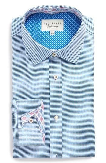 Men's Ted Baker London Endurance Giara Trim Fit Dress Shirt 32/33 - Blue