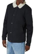 Men's Topman Borg Collar Coach Jacket, Size - Blue