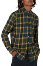 Men's Topman Trim Fit Check Shirt, Size - Blue