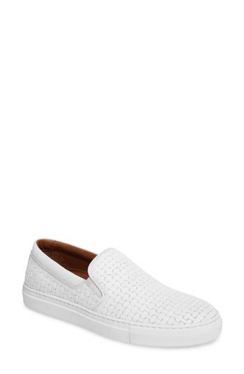 Women's Aquatalia Ashlynn Embossed Slip-on Sneaker .5 M - White