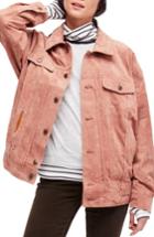 Women's Free People Suede Trucker Jacket - Beige