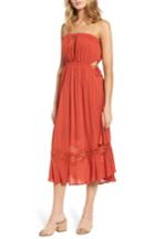 Women's Lush Lace Inset Strapless Dress - Red