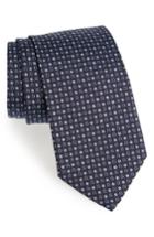 Men's Salvatore Ferragamo Geometric Gancini & Floral Print Silk Tie, Size - Blue