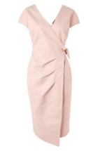 Women's Topshop Wrap Midi Dress Us (fits Like 0) - Pink