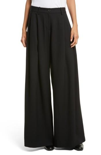 Women's Nili Lotan Inez Wide Leg Pants - Black