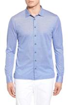 Men's David Donahue Knit Sport Shirt - Blue