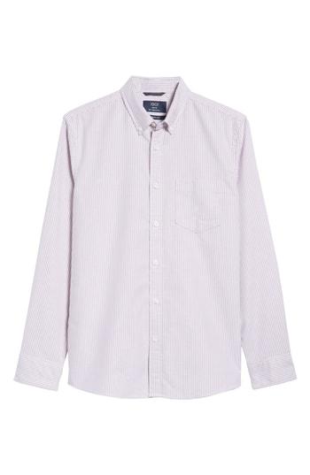Men's 1901 Trim Fit Bengal Stripe Sport Shirt - Burgundy