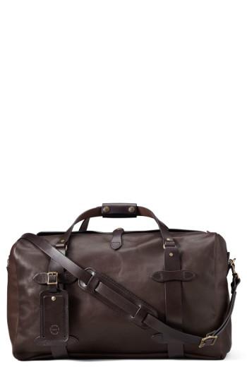 Men's Filson Weatherproof Leather Duffel Bag - Brown