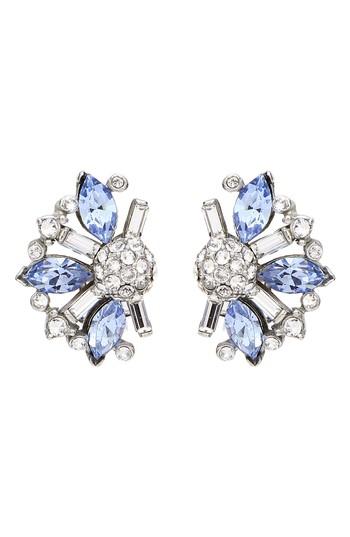 Women's Ben-amun Silver & Blue Crystal Earrings