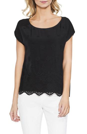 Women's Vince Camuto Scalloped Eyelet Top - Black