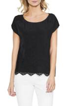Women's Vince Camuto Scalloped Eyelet Top - Black