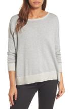 Women's Eileen Fisher Plait Detail Organic Cotton Boxy Top - Grey
