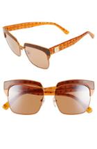 Women's Mcm 'visetos' 56mm Retro Sunglasses - Matt Cognac/ Brown Visetos