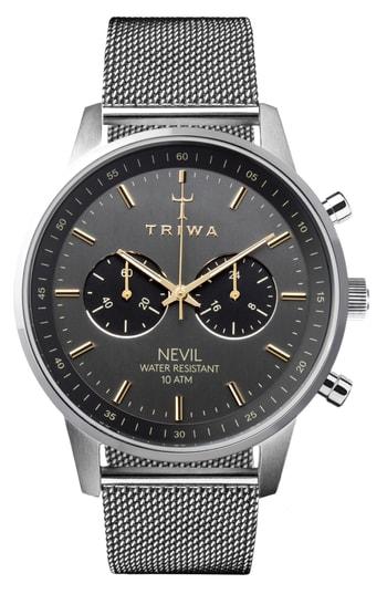 Women's Triwa Nevil Chronograph Mesh Strap Watch, 42mm
