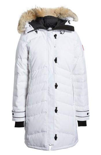 Women's Canada Goose 'lorette' Hooded Down Parka With Genuine Coyote Fur Trim (10-12) - White