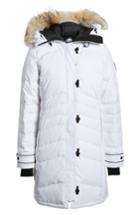 Women's Canada Goose 'lorette' Hooded Down Parka With Genuine Coyote Fur Trim (10-12) - White