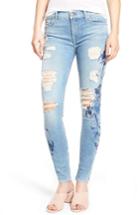 Women's 7 For All Mankind Embroidered Ankle Skinny Jeans - Blue