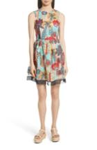 Women's Red Valentino Embroidered Fit & Flare Dress Us / 38 It - Red