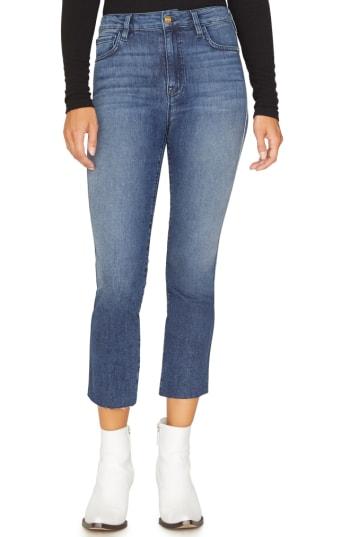 Women's Sanctuary Modern High Rise Raw Hem Crop Jeans - Blue
