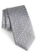 Men's Calibrate Gest Dot Silk Tie, Size - Grey