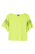 Women's Vince Camuto Smocked Ruffle Sleeve Top - Green